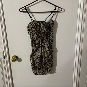 Leopard Print Spaghetti Strap Dress